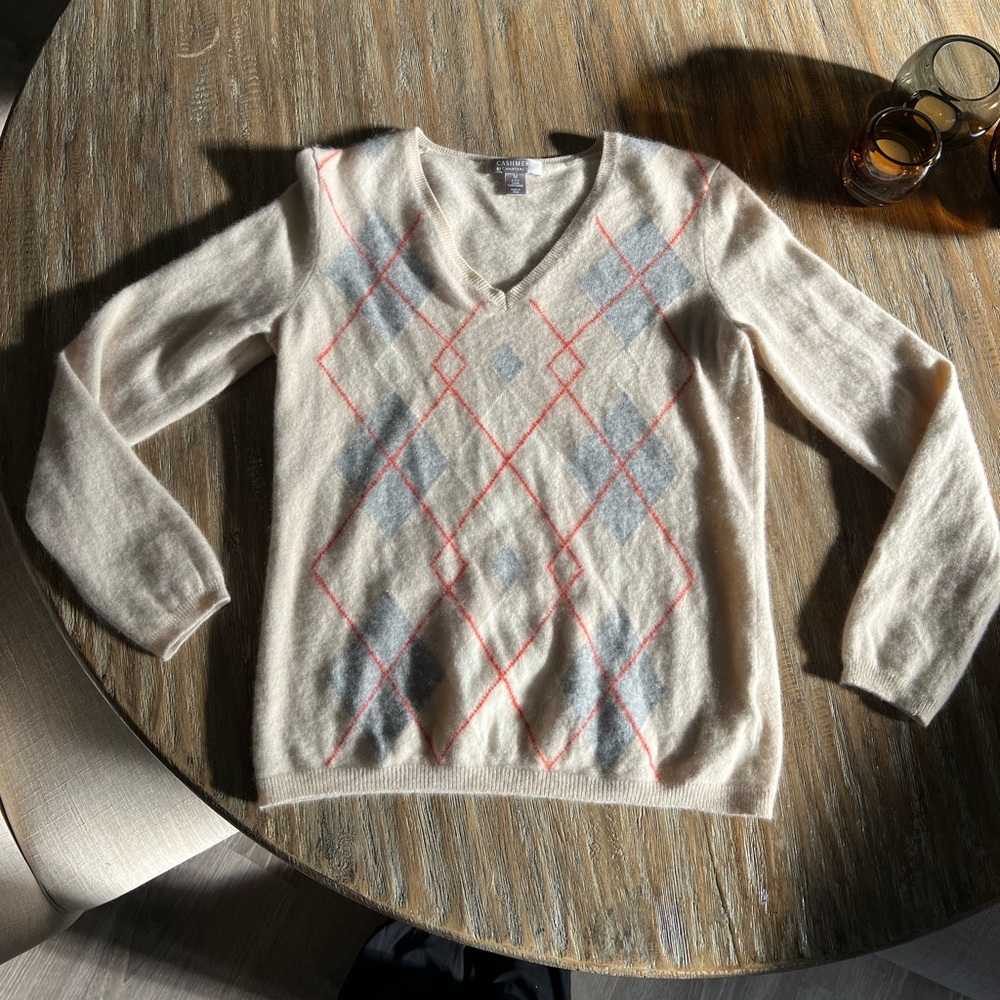 100% Cashmere - Cream Colored Cashmere Sweater